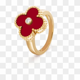 Vintage Alhambra Ring, - Van Cleef Tiger Eye Ring, HD Png Download - red ring png