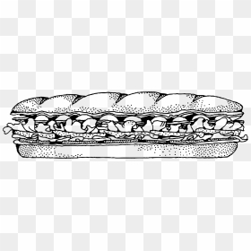 Line Art,organ,area - Sub Sandwich Clip Art Free, HD Png Download - subway sandwich png