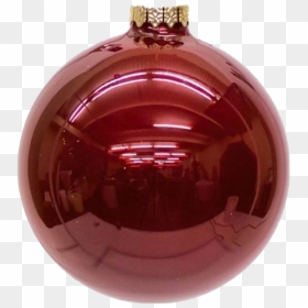 Single Red Christmas Ball Transparent Png - Red Glass Christmas Ornaments, Png Download - glass ball png