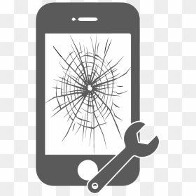 Cracked Drawing Iphone - Broken Phone Drawing, HD Png Download - broken screen png