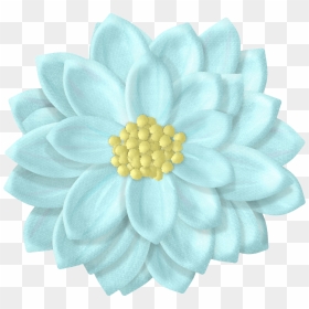 Flores En Scrap De Colores - Flor De Color Celeste, HD Png Download - flores animadas png