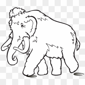 Animals Colouring African Elephant Woolly Mammoth Colouring - Woolly Mammoth Black And White, HD Png Download - mammoth png