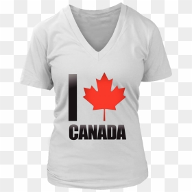 I Love Canada T-shirt With Red Maple Leaf - Canada Flag, HD Png Download - canadian maple leaf png