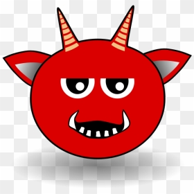 Little Red Devil Cartoon Vector Image - Cartoon Devil Head, HD Png Download - demon face png