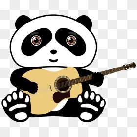 Giant Panda T-shirt Red Panda Guitar - Panda Cute Guitar, HD Png Download - cute panda png