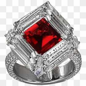 Orange Red Spinel Diamond Ring - Anillo De Diamante Rojo, HD Png Download - red ring png