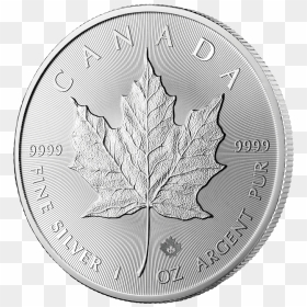 1 Oz Maple Leaf Silver 2018 2 - Coin, HD Png Download - canadian maple leaf png