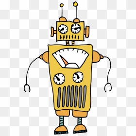 6 Silly Cartoon Robot Vector 6, HD Png Download - vhv