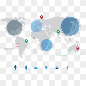 Plane Map Of World, HD Png Download - world map outline png