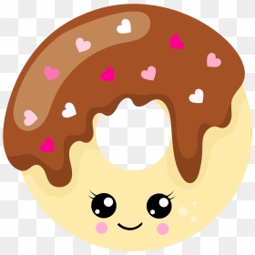 Chocolate Heart Doughnut Kawaii - Donuts Kawaii, HD Png Download - kawaii faces png