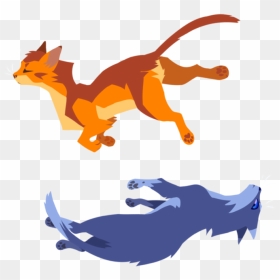 Warrior Cat Fanart Poses - Warrior Cat Fan Art, HD Png Download - jumping cat png