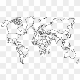Outline World Map Sticker, HD Png Download - world map outline png
