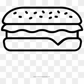 Subway Coloring Page - Sandwich Png Transparent Black And White, Png Download - subway sandwich png