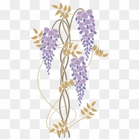 Art Nouveau Wisteria - Art Nouveau Flowers Png, Transparent Png - wisteria png