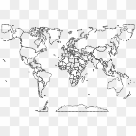 Transparent World Map - Colour In World Map, HD Png Download - world map outline png