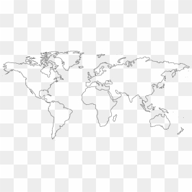World Map Black And White - Map Of The World No Borders, HD Png Download - world map outline png
