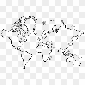 Drawing, HD Png Download - world map outline png