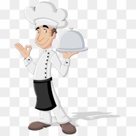 Serving Waiter Catering Industry Chef Cartoon Background - Waiter Serving Food Cartoon, HD Png Download - cook png