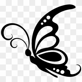 Butterfly Clip Art Silhouette Image Vector Graphics - Silhouette Butterfly Clipart Black And White, HD Png Download - butterfly vector png