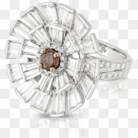 18ct White And Rose Gold Ring - Engagement Ring, HD Png Download - black ring png