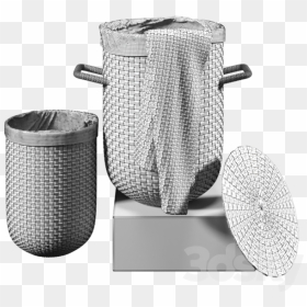 Round Wicker Laundry Baskets - Mesh, HD Png Download - laundry basket png