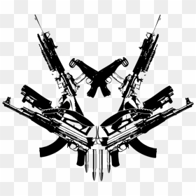 Punisher Guns Png - Tattoo Weapons Png, Transparent Png - tattoo gun png