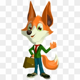Suit And Tie Clip Art - Fox In A Suit Cartoon, HD Png Download - suit and tie png