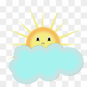 Sun Behind Cloud Modern Clipart - Солнце И Облака Рисунок, HD Png Download - nuvem png