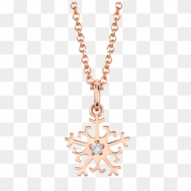 18k Pink Gold Beawelry Snowflake Diamond Pendant - Want To Believе Подвеска, HD Png Download - diamond necklace png