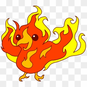 Transparent Cartoon Flame Png - Cute Phoenix Clipart, Png Download - cartoon flame png