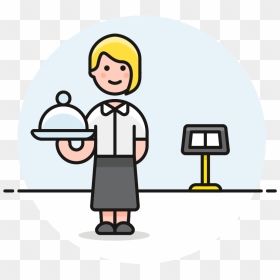 23 Waitress Caucasian - Cartoon Clipart Waiter, HD Png Download - waitress png
