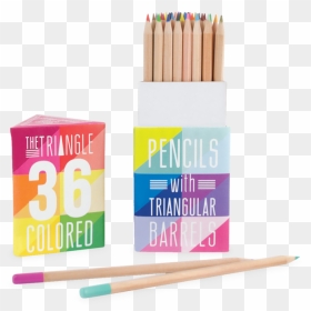 Triangle Colored Pencils , Png Download - Wood, Transparent Png - colored pencils png