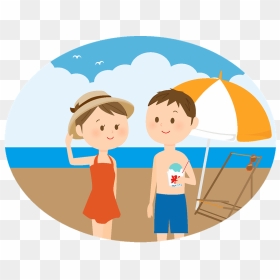 Couple Dating Beach Clipart - Cartoon, HD Png Download - beach clipart png