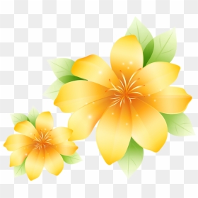 Clipart Clock Flower - Yellow Flowers Clipart, HD Png Download - flowers clipart png