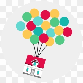 House With Balloons Clipart Graphic Transparent Download - Graphic Design, HD Png Download - balloons clipart png