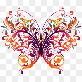 Free Butterfly Vector Graphics - Creative Drawing Of Butterfly, HD Png Download - butterfly vector png