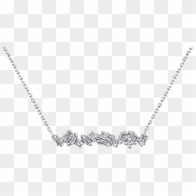 Baguette Diamond Pendant Chain - Pendant, HD Png Download - diamond necklace png