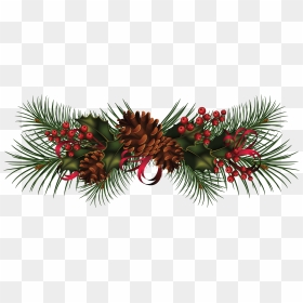 Transparent Christmas Wreath Transparent Background - Christmas Pine Cone Garland Clipart, HD Png Download - christmas garland border transparent png