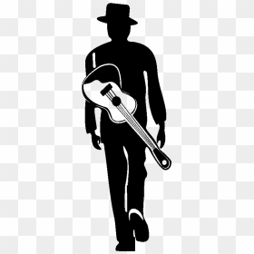 Silhouette Homme Guitare Png, Transparent Png - singer silhouette png