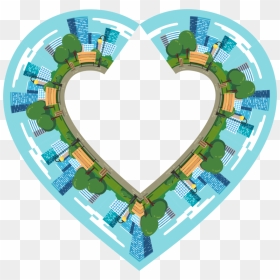 Heart,circle,city - Map, HD Png Download - city vector png