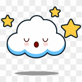 #nuvem #kawaii #white #night #drawning - Cute Cloud Png, Transparent Png - nuvem png