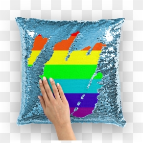 Gay Pride V2 Sequin Cushion Cover - Nicolas Cage Sparkle Pillow, HD Png Download - gay pride flag png
