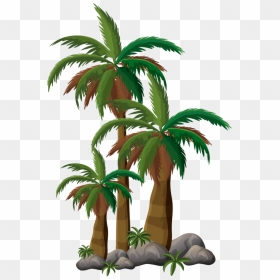 Stamp Clipart Palm Tree - Coconut Tree Png Animated, Transparent Png - palm tree clip art png