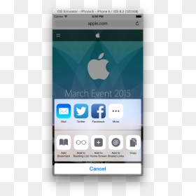 Share Button Copy In Xcode - Social Media App Sharing Screen, HD Png Download - share button png