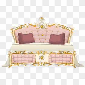 Couch,furniture,bed - Fancy Bed Clipart, HD Png Download - bed clipart png