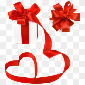 Gift Ribbon Valentine"s Day Decorative Box - Valentine Box Ribbon, HD Png Download - gift ribbon png