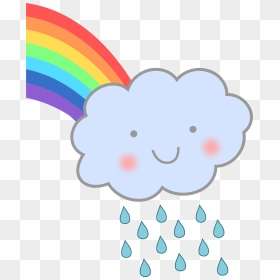Raindrops Clipart Wind Rain - Rain Cloud With Rainbow, HD Png Download - rain texture png