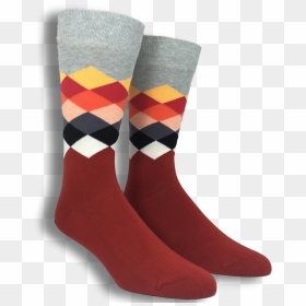 Grey, Red, And White Faded Diamond Socks By Happy Socks - Sock, HD Png Download - red diamond png