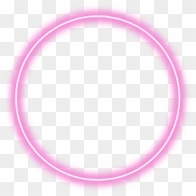 Color Neon Round Circle Pink Glow Freetoedit Frame - Neon Shape Editing Picsart, HD Png Download - neon frame png