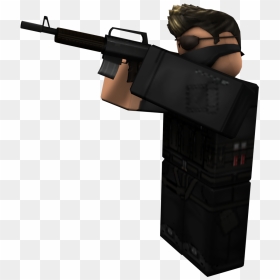 Rendered Gun Point - Roblox Character Holding Gun, HD Png Download - guy with gun png